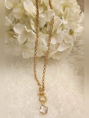 Elegant Gold Chain Necklace with  Charm